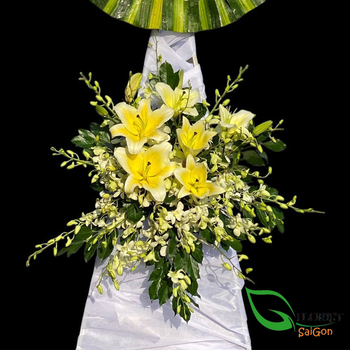 white and yellow funeral flowers
